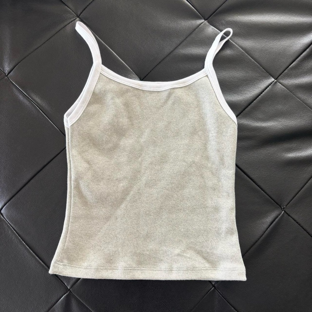 SOLD🥰Los Angeles Apparel Grey Tank Top with White Trim